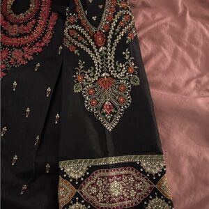 Elegant Black Embroidered Dress